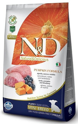 Farmina N&D Pumpkin Grain Free Canine Puppy Mini Lamb & Blueberry 7kg