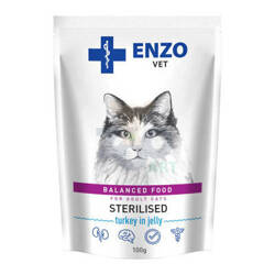ENZO VET Sterilised dieet voor gesteriliseerde katten met kalkoen in gelei 100g