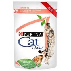 Purina Cat Chow Sensitive Voedsel met Zalm & Zucchini in Saus 85g
