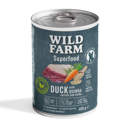 Wild Farm Superfood Eend 6x400g graanvrij hondenvoer