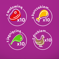 WHISKAS Adult sachets 40 x 85 g Classic Meals - natvoer voor volwassen katten, in saus (vleeswaren met: rund, kip, lam, gevogelte)