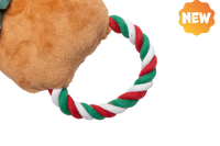 UNIQ PETS PLUCHESPEELGOED VOOR HONDEN SQUEAKIES bijtspeeltje in de vorm van een rendierring met pieper 25x35cm