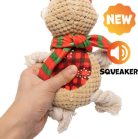 UNIQ PETS PLUS SQUEAKIES hondenspeeltje rudolf met pieper 27x12x12cm