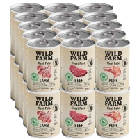 Wild Farm Pate Rund 30x400g glutenvrij hondenvoer MIX