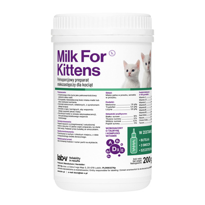 LAB-V Melk Voor Kittens 200g-Set met fles en spenen