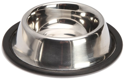 Metalen kom op antislip rubber 0.9l