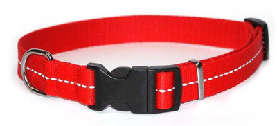 DINGO reflecterende webbing kraag rood 1,6 x 28-48cm