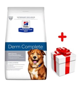 Hill's PD Prescription Diet Canine Derm Complete 12kg + GRATIS een verrassing voor je hond!