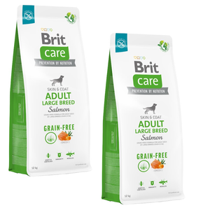 BRIT CARE Hond Graanvrij Adult Large Breed Zalm 2x12kg