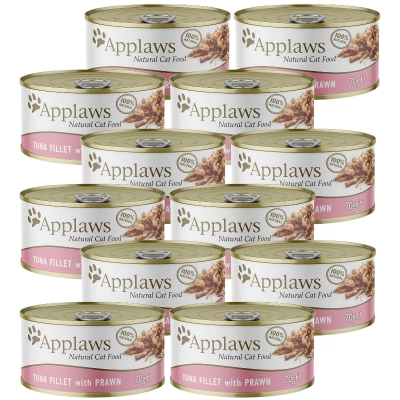 APPLAWS Tuna Fillet With Prawn In Broth Tin 12x70g
