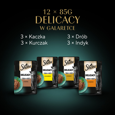 Sheba Sachet Delicacy In Jelly gevogeltesmaken 12x85g