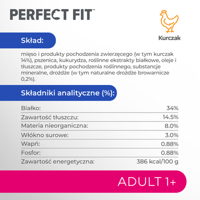 PERFECT FIT Adult 1+ met kip 7kg 