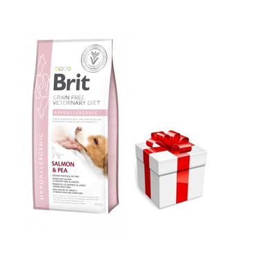 Brit Grain Free Veterinary Diet Hypoallergenic Zalm met Erwten 12kg + GRATIS een verrassing voor je hond!