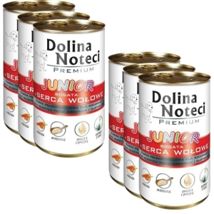 Dolina Noteci Premium Junior Rijk aan runderhartjes 6x400g