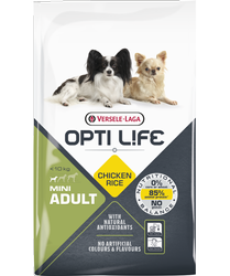 Versele-Laga Opti Life Adult Mini Kip met Rijst voor Kleine Huisdieren 7,5 kg