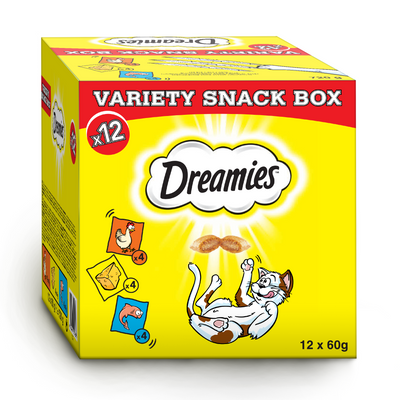 DREAMIES Variety Snack Box Kattenvoer (Kip, Kaas & Zalm) - 720g