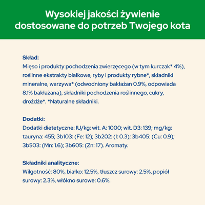 CAT CHOW Gesteriliseerd Kattenvoer met Kip en Aubergine in Saus 85g - 20 SIZEN + 6 GRATIS !!!