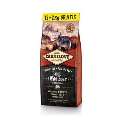 Carnilove Lam & Wild Zwijn voor Volwassenen 12kg +2kg