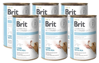 Brit Grain Free Veterinary Diet Hond Obesitas met Lam en Erwten 6x400g