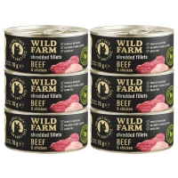 WILD FARM Filets Rund & Kip 6x70g - graanvrij nat kattenvoer in bouillon