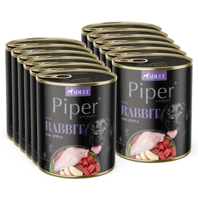 DOLINA NOTECI Piper voor honden met konijn en appel 12x800g