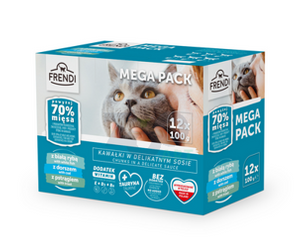 Frendi kattenzakjes (witte vis/orchidee/forel) 12x100g