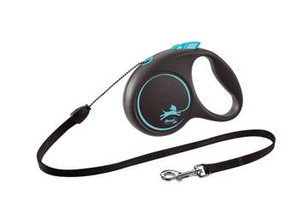 Flexi leash Black Design S Rope 5m tot 12kg blauw