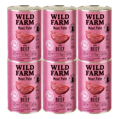 WILD FARM Pate Beef 6x400g - glutenvrij kattenvoer