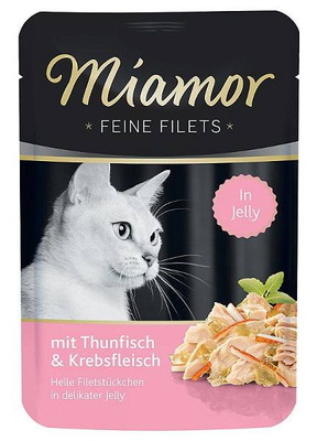 Miamor Feine Filets - natvoer tonijnfilet met krab 100g