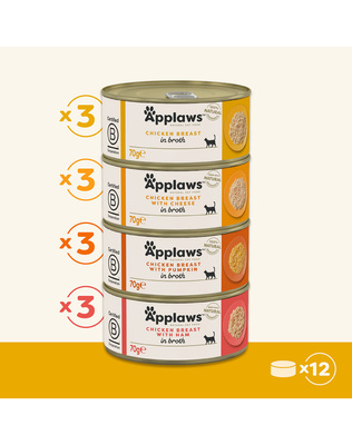 Applaws Multipack Kattenbouillon Blikjes 12x70g