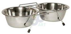 KERBL Dubbele standaard met hondenbakken 2 x 900 ml