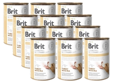 Brit Grain Free Veterinary Diet Hepatic met Kalkoen en Erwten 12x400g