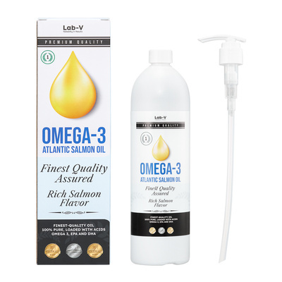 LAB-V Omega-3 100% Topkwaliteit Atlantische Zalmolie voor honden en katten 1000 ml