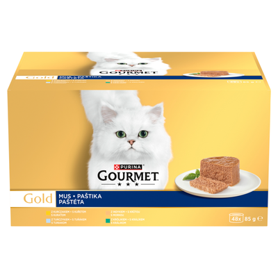 Purina Gourmet Gold kattenvoer mousse 48 x 85 g + VERRASSING VOOR DE KAT