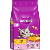 WHISKAS Adult 3.8 kg - droogvoer voor volwassen katten, met heerlijke kip