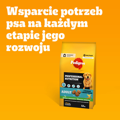 PEDIGREE® Adult Professional Nutrition 12kg met gevogelte en groenten - droog compleetvoer voor volwassen honden van grote en middelgrote rassen
