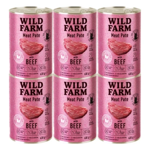 WILD FARM Pate Beef 6x400g - glutenvrij kattenvoer