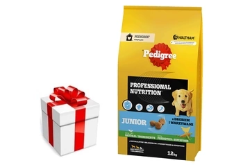 PEDIGREE® Junior Professional Nutrition 12 kg met gevogelte en groenten - droog compleetvoer voor puppy's van grote en middelgrote rassen + GRATIS een verrassing voor je hond!