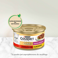 Purina Gourmet Gold met Rundvlees en Kip in Saus 85g