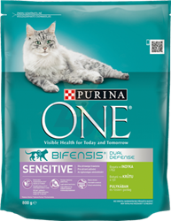 Purina One Kattenvoer Sensitive met kalkoen voor katten 800g