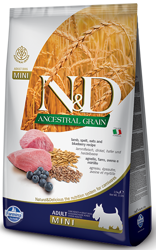Farmina N&D Ancestral Grain Canine Adult Mini Lamb & Blueberry 7kg