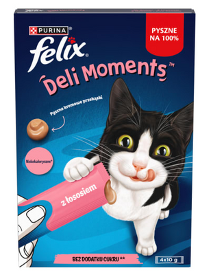Felix Deli Moments Romige kattensnacks met zalm 4x10g
