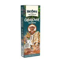 HERBEE cruncher voor knaagdieren en konijnen 115g walnoot met lijnzaad