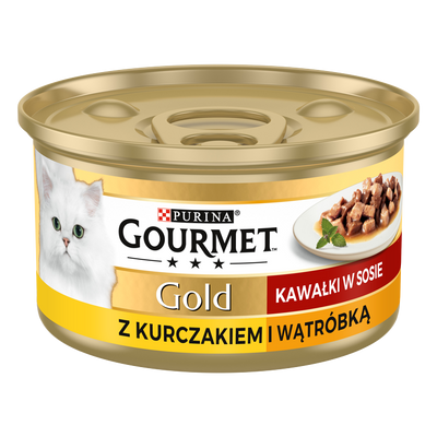 Purina Gourmet Gold Kip met Lever in Saus 85g