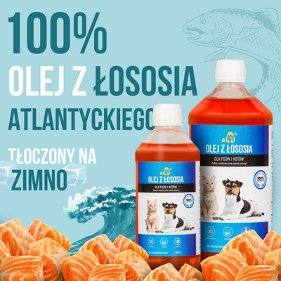 Lab-V 100% Zalmolie voor honden en katten van alle leeftijden 1000 ml Koudgeperst